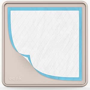 Pee Pad Tray Holder for Dogs - No Spill Raised Lip High Edge Silicone Mat, Extra Thick and Non-Slip for Indoor Floor Protection, Fits Up To 25 x 25 in. Square Potty Training Pads (Large, Beige)