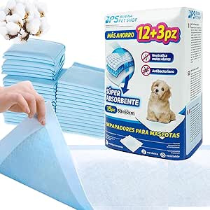 BPS Training Pads for Dogs and Cats, Hygiene Pad (Pack of 15, 60 x 60 cm) BPS-2212