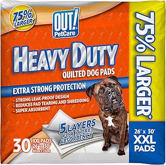 Out 72473-4P Heavy Duty XXL Dog Pads | Absorbent Pet Training and Puppy Pads | 30 Pads