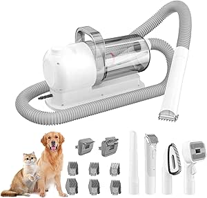 Dog Grooming Kit with Vacuum, All-in-One Pet Grooming Vacuum for Dogs and Cats, Low Noise