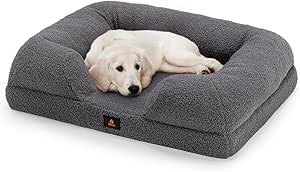 Orthopedic Dog Bed for Large Dogs, Memory Foam Pet Bed With Removable Washable Cover, - Grey