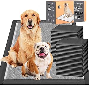 Gardner Pet Charcoal Puppy Pads Inches Extra Large Dog Pee Pads (Black, XLarge 28"x34"-30 Ct)