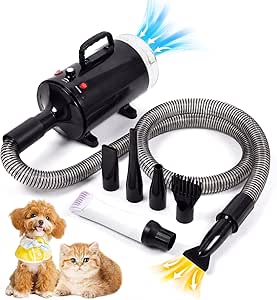 Advwin 3-in-1 Pet Dryer & Grooming Vacuum & Clipper, 2000W High-Speed Blower