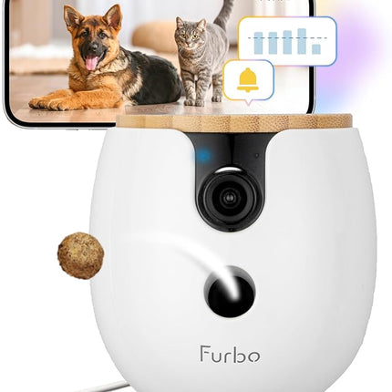Furbo Mini 360° 2K Pet Camera for Dog & cat (2025 New) + AI Nanny,(Subscription Required)